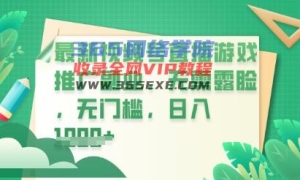 新视频号小游戏直播营销推广，超小众，不露脸，零门槛，新手入门也可以日入多张
