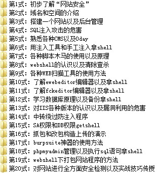 价值800元幽灵学院网站攻防技术36式