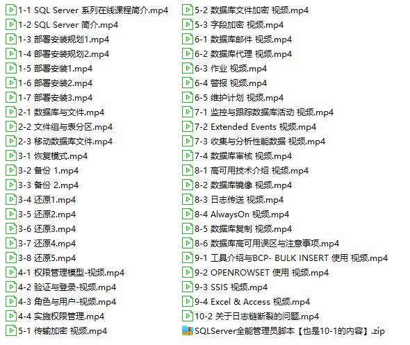 SQLServer视频目录