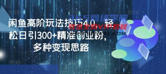 闲鱼平台高级技巧攻略4.0，轻轻松松日引300 精确自主创业粉，多种多样转现构思